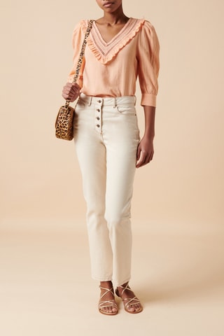 Biologisch Katoenen Rechte Jeans 
Wit