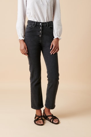 Biologisch Katoenen Rechte Jeans 
Zwart