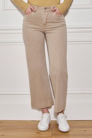 7/8 Jeans Hoge Taille Prisca - Beige