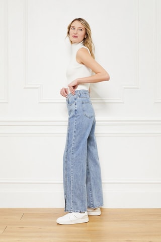 Jeans wide legs Priya - Blauw