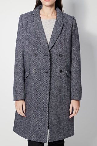 Wollen Jas Lousiane Gemêleerd Marineblauw