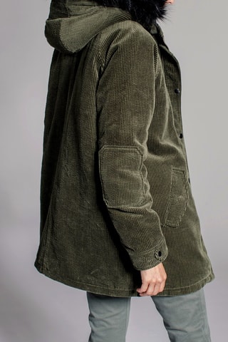 Velours Parka met Capuchon Lukas Kaki