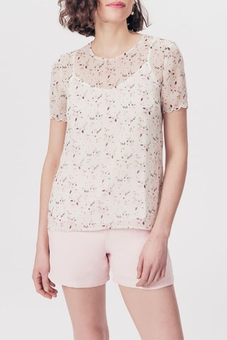 Top Teale Ecru en Poederroze