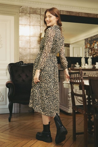 Blouse-jurk Roxie - Zwart en Beige