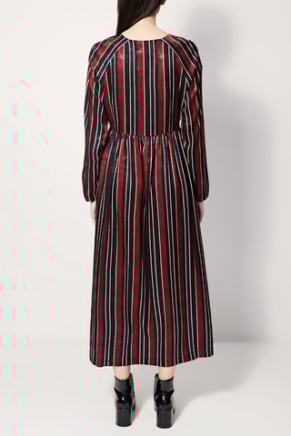 Lange Jurk Rigoletta Marineblauw en Bordeauxrood