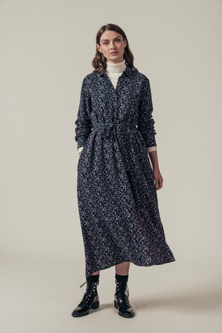 Blouse-jurk met Reopard Pauwblauw