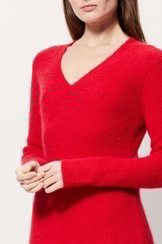 Mohair en Wollen Trui-jurk Richelet - Rood