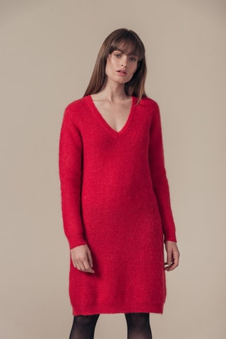 Mohair en Wollen Trui-jurk Richelet - Rood