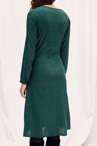 Midi-jurk met Stippen Pauwblauw