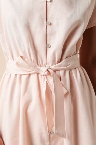 Lange Linnen Jurk - 
Roze