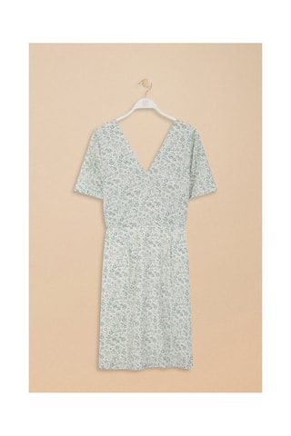 Rechte Jurk Rokiya - Wit en Blauw