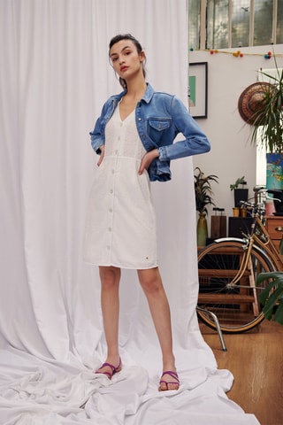 Blouse-jurk Refrain - Ivoorkleurig