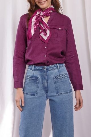 Linnen Blouse - 
Donkerpaars