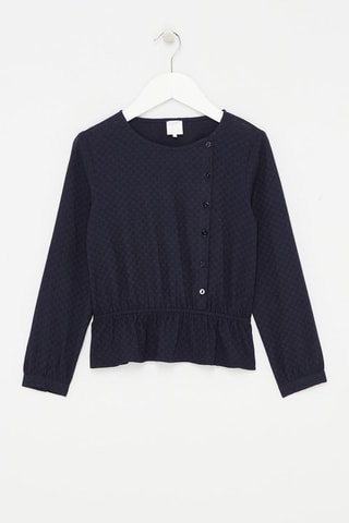 Getextureerde Blouse Marineblauw