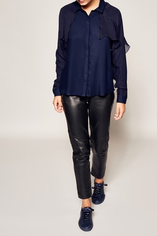 Blouse met Ruches Marineblauw