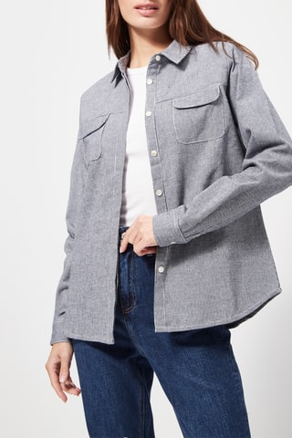 Geruite Blouse Marineblauw en Wit