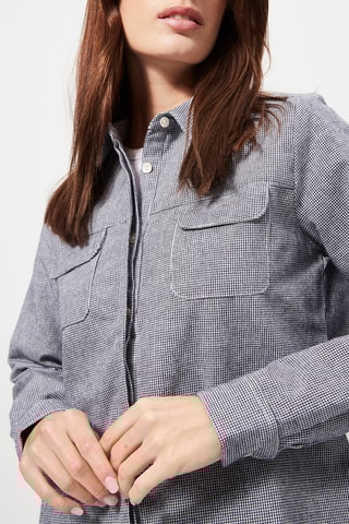 Geruite Blouse Marineblauw en Wit