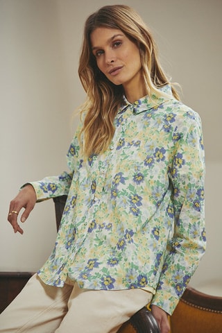 Blouse Coquette - Geel en Blauw