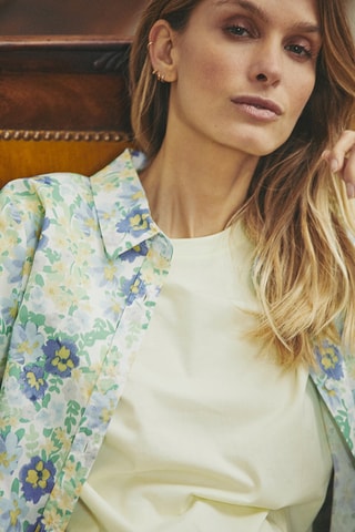 Blouse Coquette - Geel en Blauw