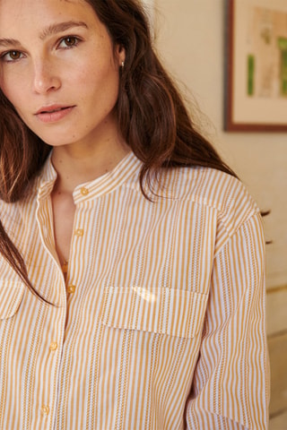 Blouse Colinne - Oranje en Wit