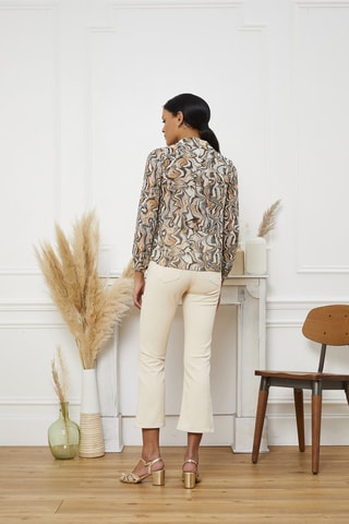 Blouse Camela - Zwart en Beige