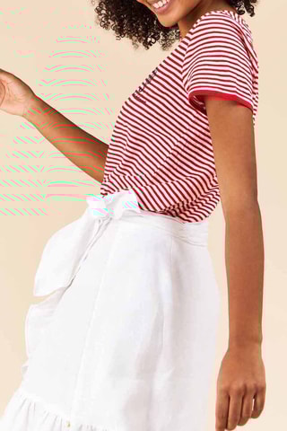 T-shirt Rood en Ecru