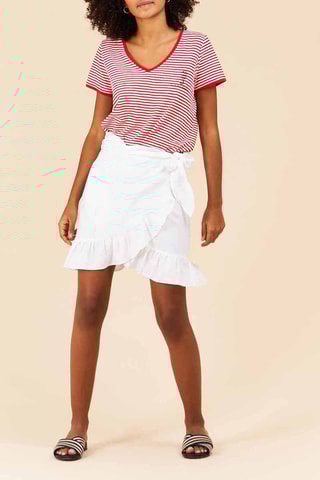 T-shirt Rood en Ecru