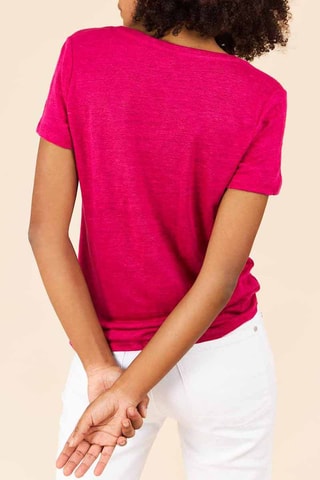 Linnen T-shirt Aube - Fuchsia