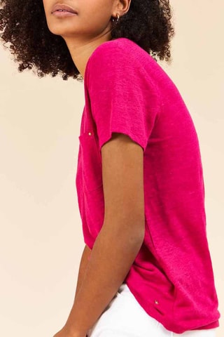Linnen T-shirt Aube - Fuchsia