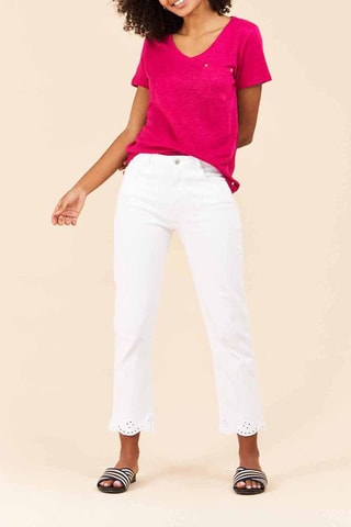 Linnen T-shirt Aube - Fuchsia