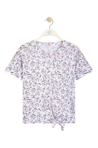 Linnen Geknoopte T-shirt Agatony - Wit