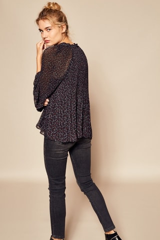 Geplooide Top Forest - Zwart