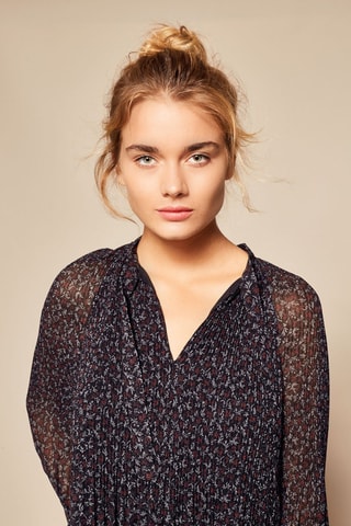 Geplooide Top Forest - Zwart