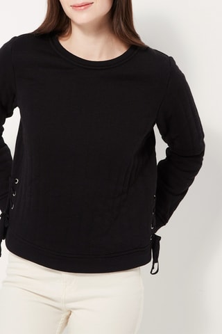 Doorgestikte Sweater Zwart