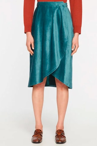 Asymmetrisch Rok Hoge Taille Pauwblauw