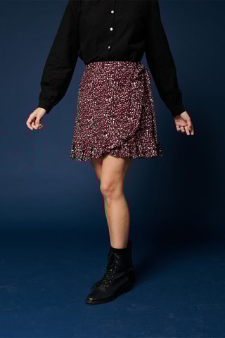 Wikkelrok Josa - Bordeauxrood en Ecru