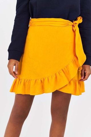 Linnen Wikkelrok Mosterdgeel