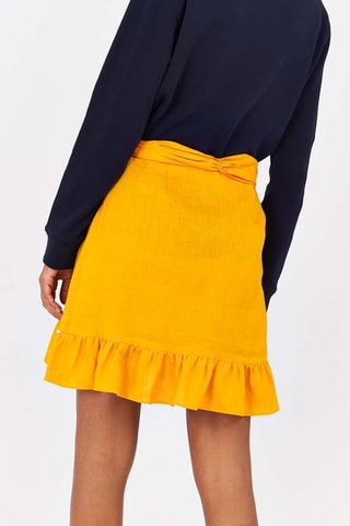 Linnen Wikkelrok Mosterdgeel