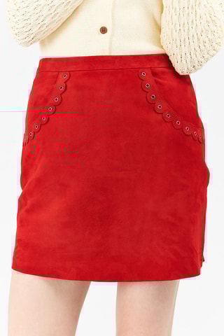 Geitenleren Minirok  Rood