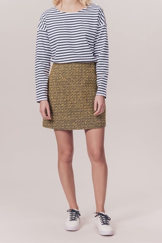 Rechte Rok van Bamboevezels Hoge Taille Jaffna - Mosterdgeel