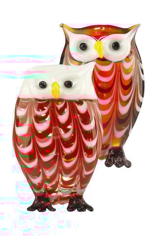 2 estatuillas búhos - Rojo