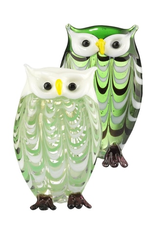 2 estatuillas búhos - Verde