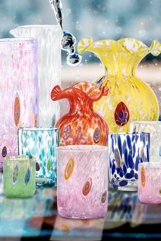 6 vasos de licor de vidrio soplado de manera tradicional Murrine - 30 cl