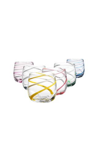 6 vasos de vidrio soplado de manera tradicional Twister - 8,5 cm