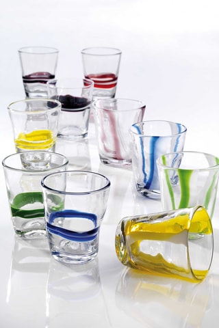 6 vasos de vidrio soplado de manera tradicional Eolo -  25 cl