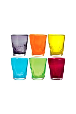 6 vasos de vidrio soplado de manera tradicional Eolo -  25 cl