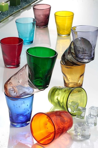 6 vasos de vidrio soplado de manera tradicional Eolo -  25 cl