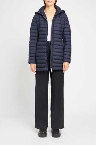 Anorak midi con capucha - Azul marino