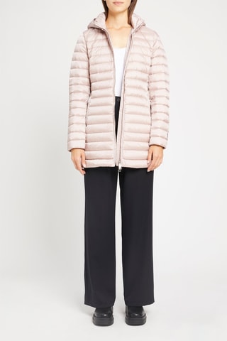 Anorak midi con capucha - Rosa pastel