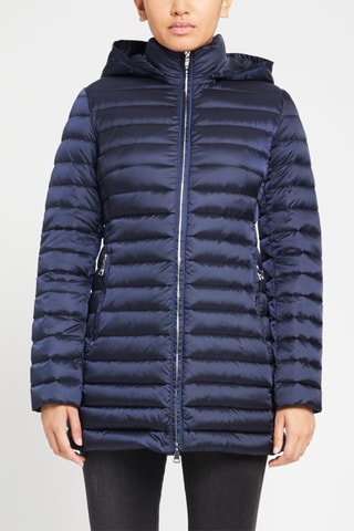 Anorak midi con capucha - Azul noche